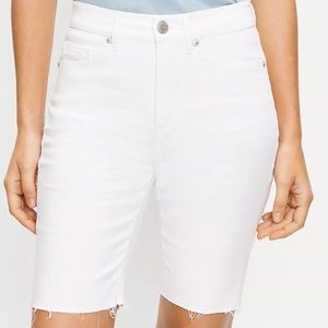 LOFT The Curvy Fresh Cut High Waist Denim Bike Short size 26